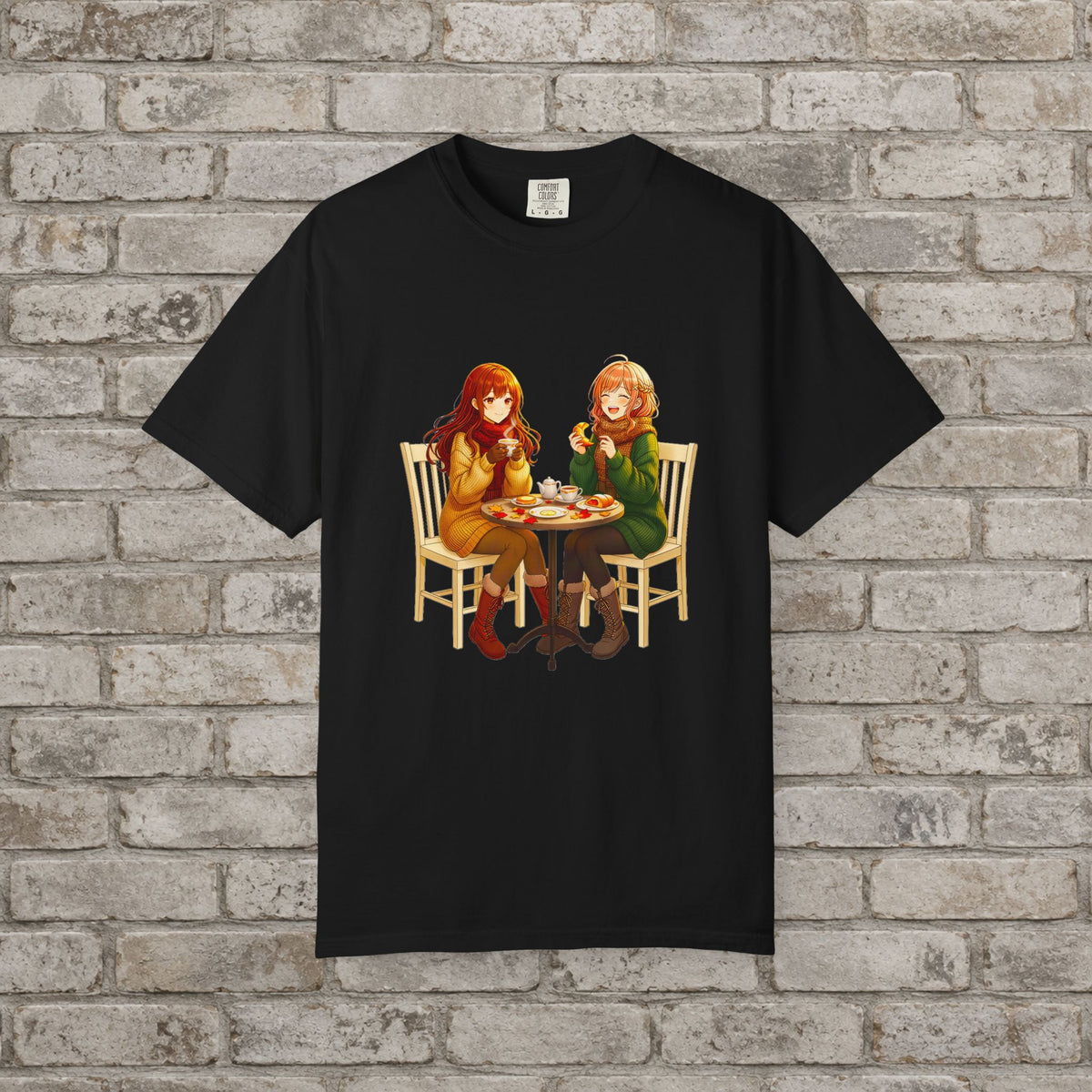 Autumn Café: Cozy Anime Friends T-Shirt