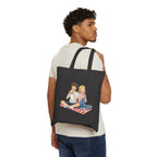 Cute Picnic Anime Couple Illustration Cotton Canvas Tote Bag