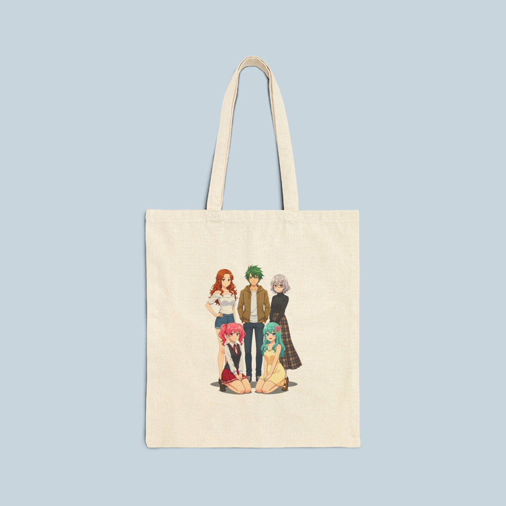 Anime Girl Group Tote Bag – Otaku Merch for Fans & Collectors