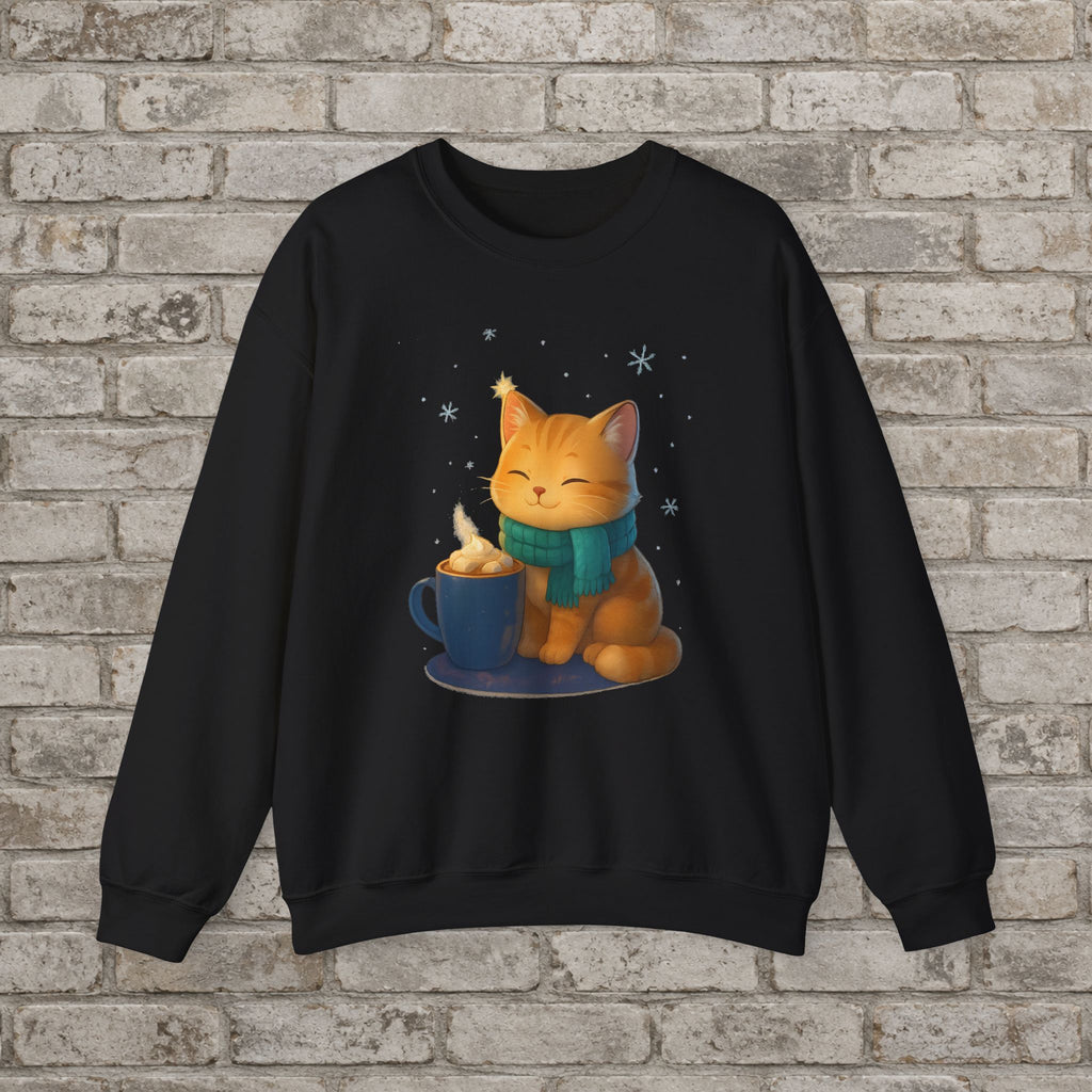 Cozy Winter Cat Anime Sweatshirt