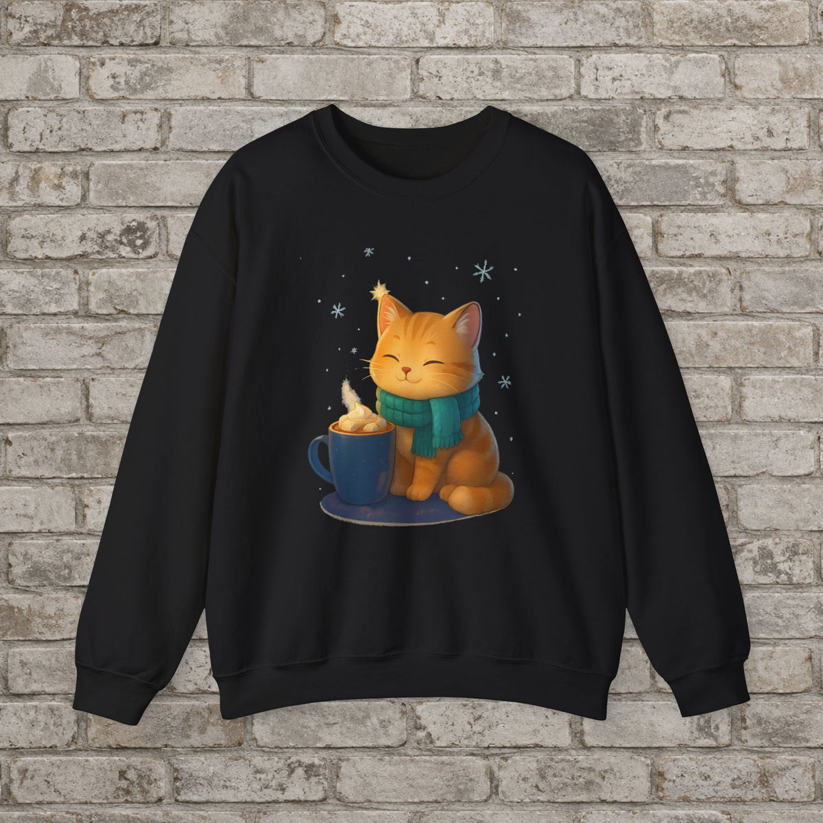 Cozy Winter Cat Anime Sweatshirt