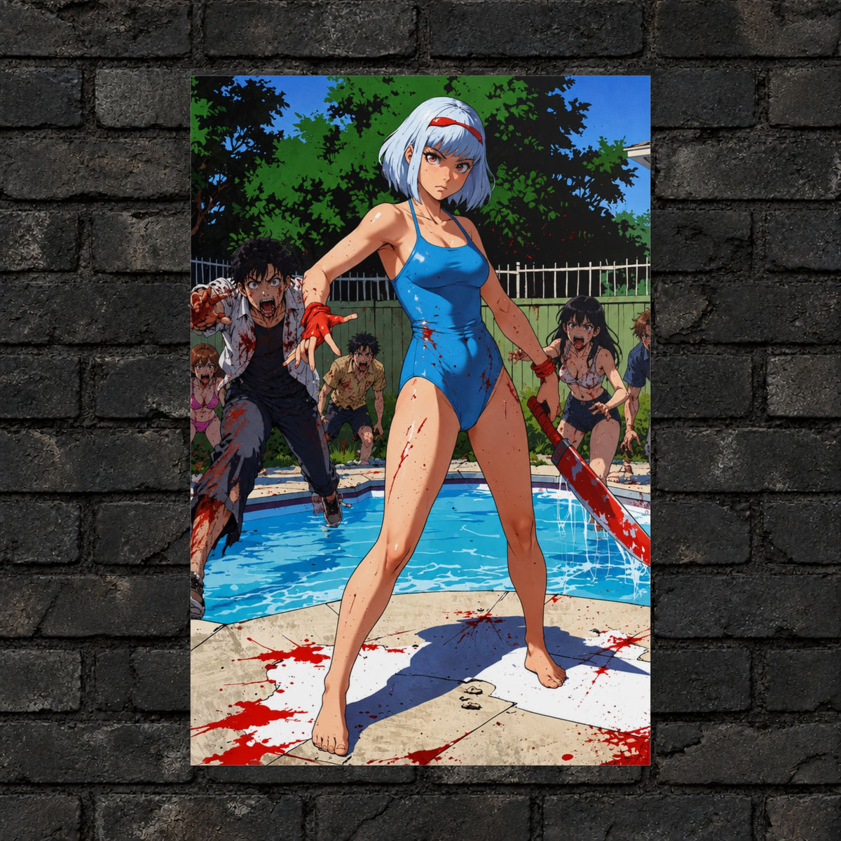 Zomba Poolside Survivor Anime Poster
