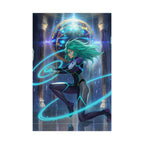 Vera Flux Poster – Sci-Fi Anime Wall Art, Cosmic Energy Girl, Space-Time Anime Artwork, Futuristic Anime Poster, 24x36 Print
