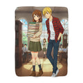 Anime Sherpa Fleece Blanket – Cozy Otaku Couple Scene, Soft Warm Throw for Anime Lovers