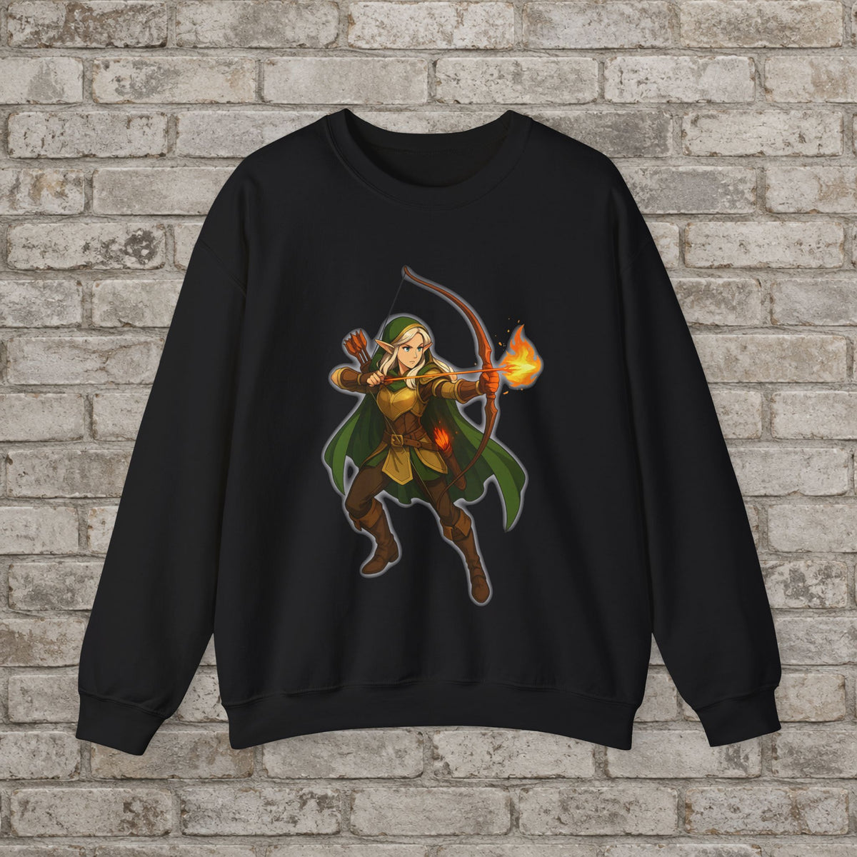 Elf Flame Archer: Anime Fantasy Sweatshirt