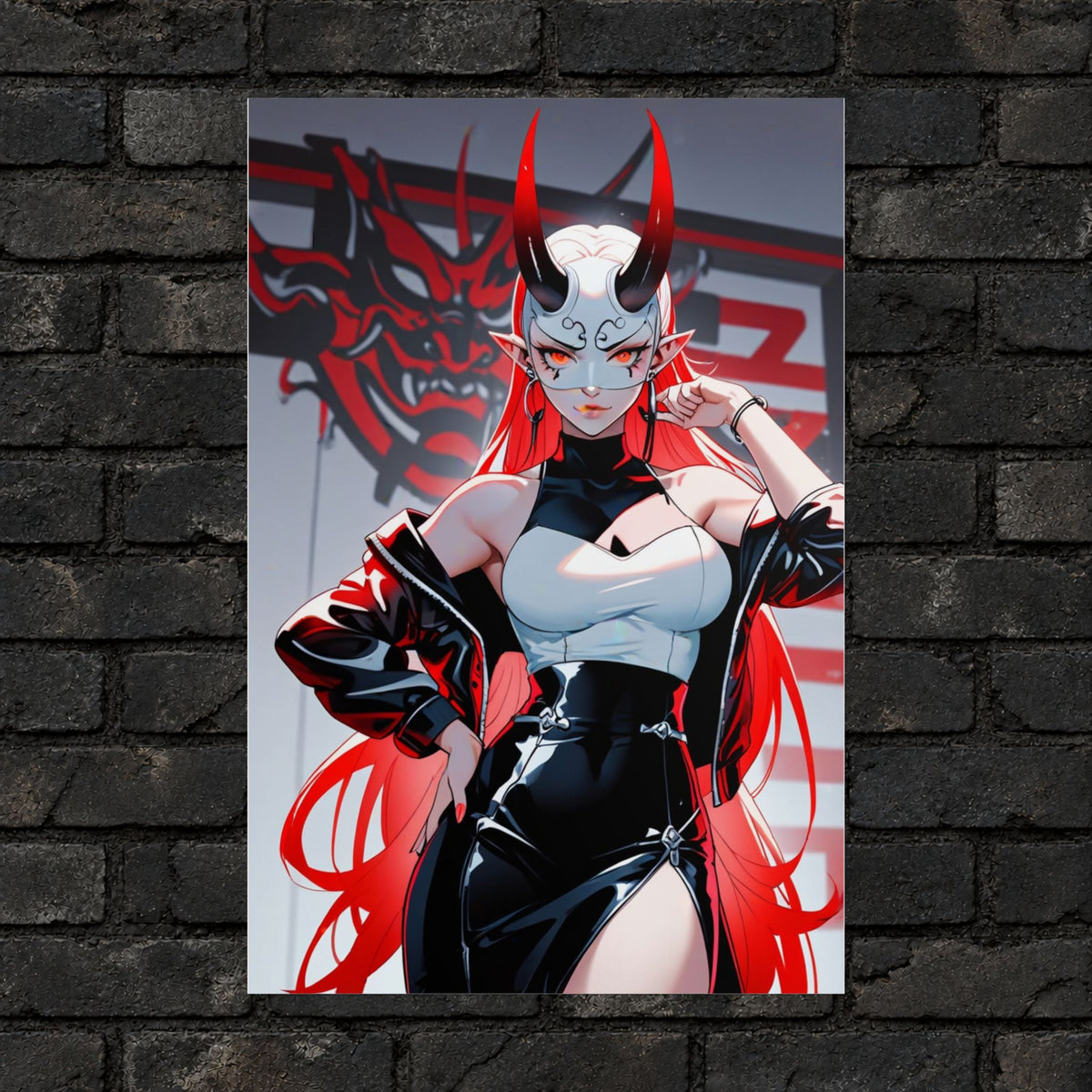 Japanese Oni Mask Poster