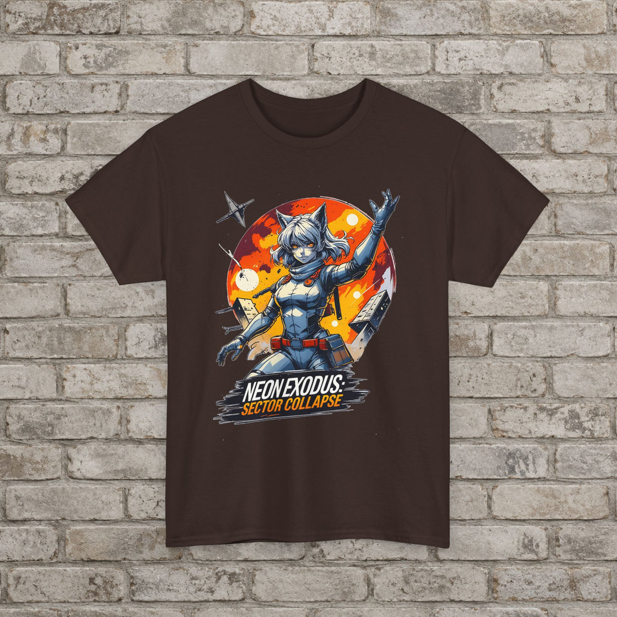 Neon Exodus: Sector Collapse Anime T-Shirt