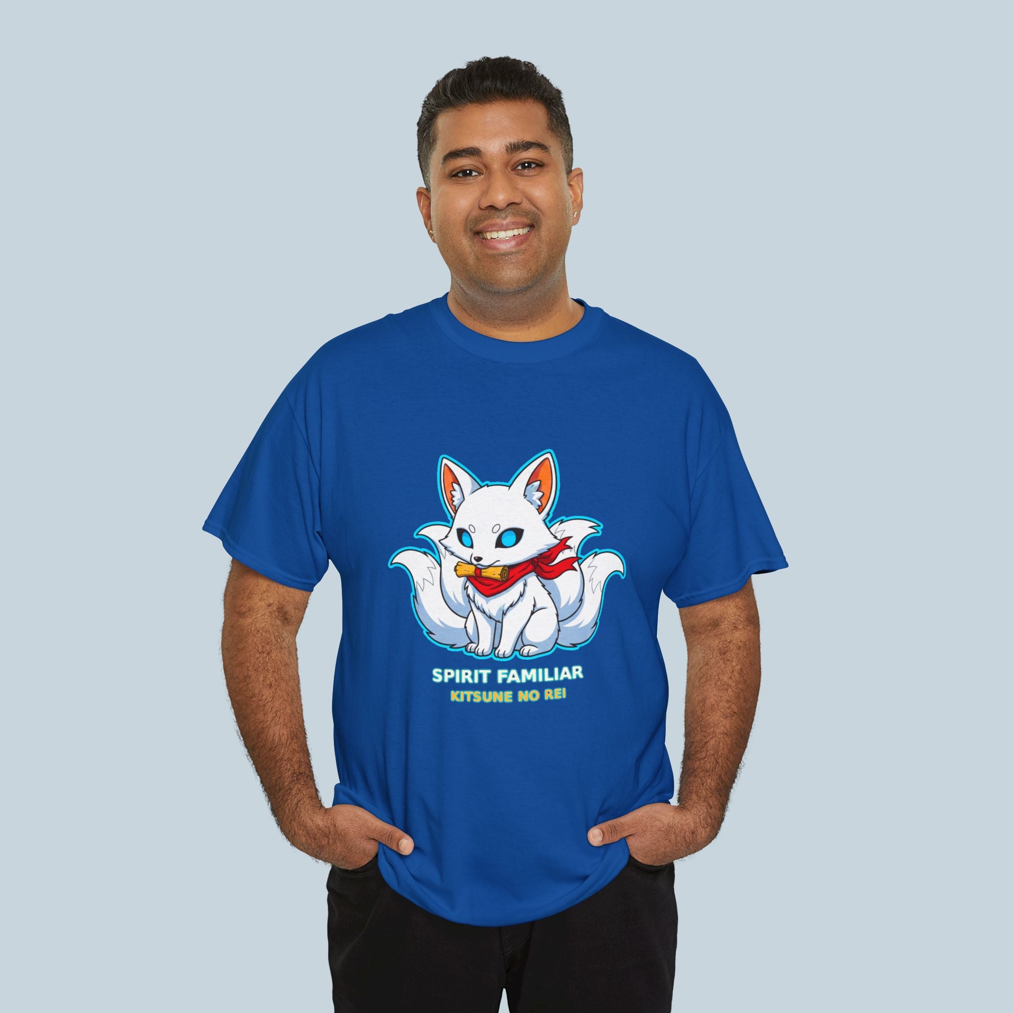 Kitsune Spirit Familiar Anime T Shirt Cute Fox Yokai Graphic Tee Japanese Myth Anime Streetwear Gamer Shirt Unisex