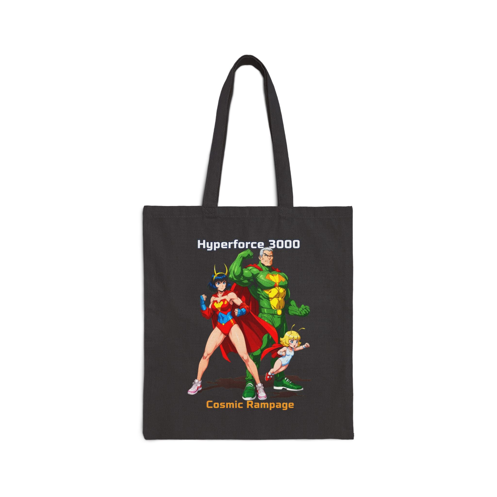 Hyperforce 3000 Tote Bag — Retro Comic Anime Heroes | Reusable Canvas Tote | Superhero Gift for Fans & Cosplayers