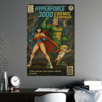 Hyperforce 3000 Anime Poster Cosmic Rampage Retro Comic Poster Art | Sci-Fi Wall Decor for Gamers and Collectors
