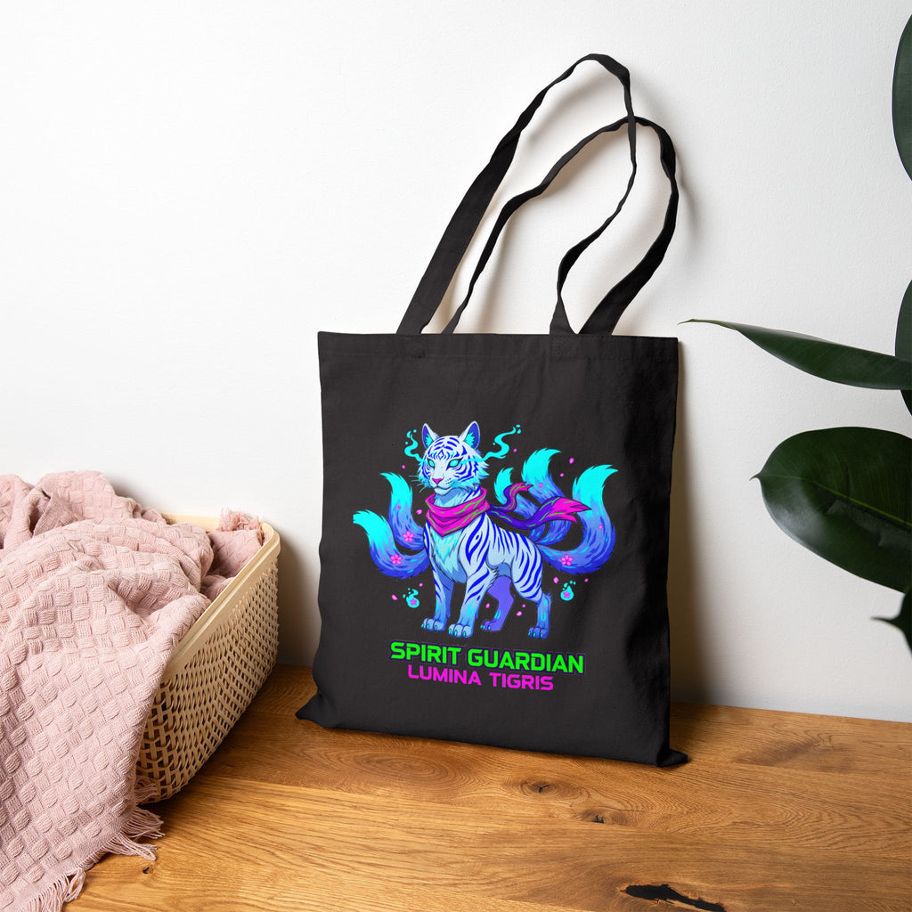 Spirit Guardian Tiger Tote Bag Neon Fantasy Anime Animal Carryall
