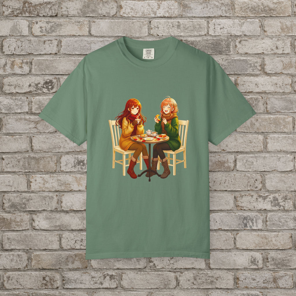 Autumn Café: Cozy Anime Friends T-Shirt
