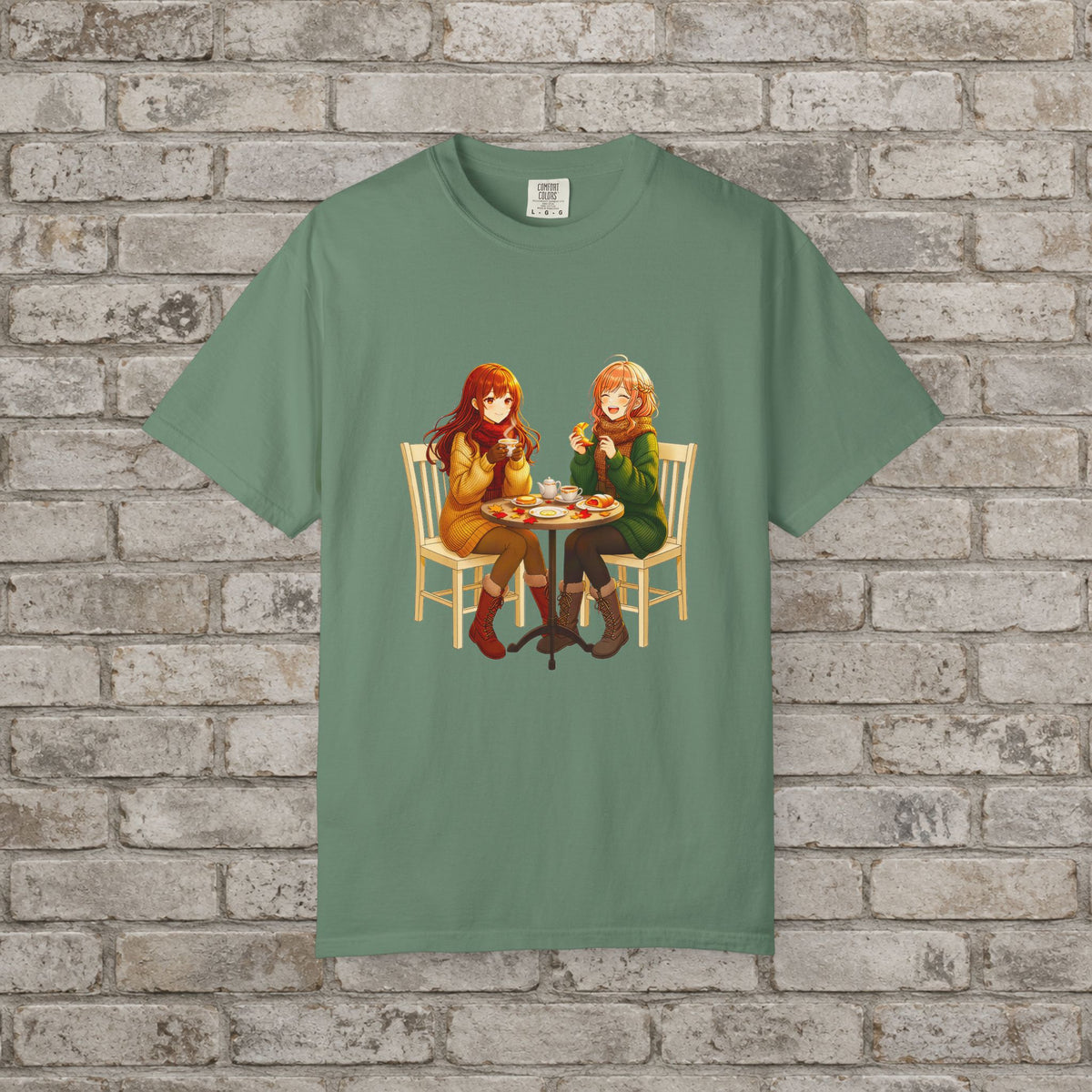 Autumn Café: Cozy Anime Friends T-Shirt