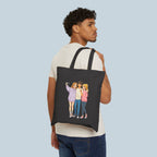 Anime Tote Bag Cute Friends Selfie Design Pastel Aesthetic Reusable Canvas Eco Bag Gift for Anime Lovers