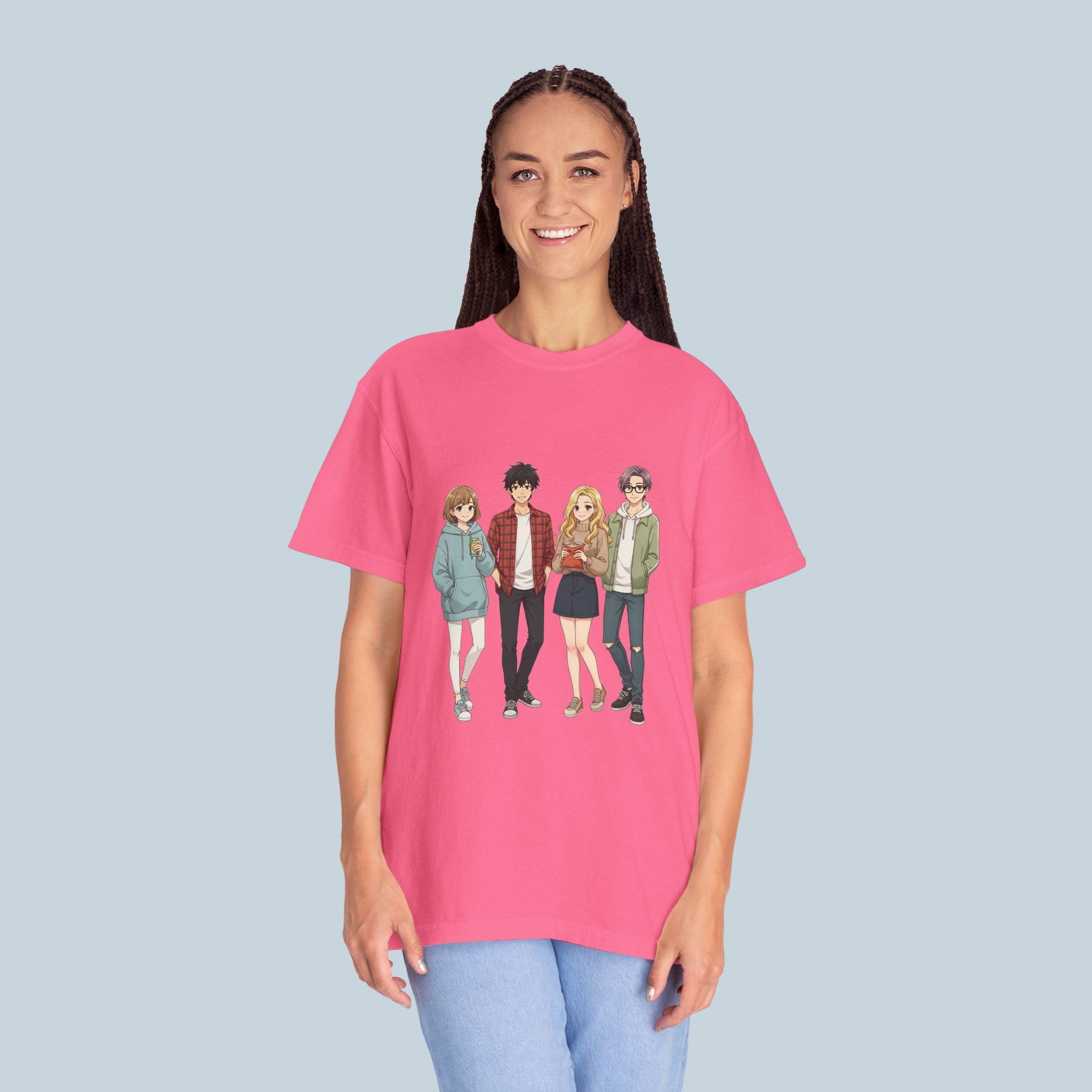 Slice of Life Anime T Shirt Comfort Colors Cute Friends Pastel Tee Cozy Japanese Streetwear Gift