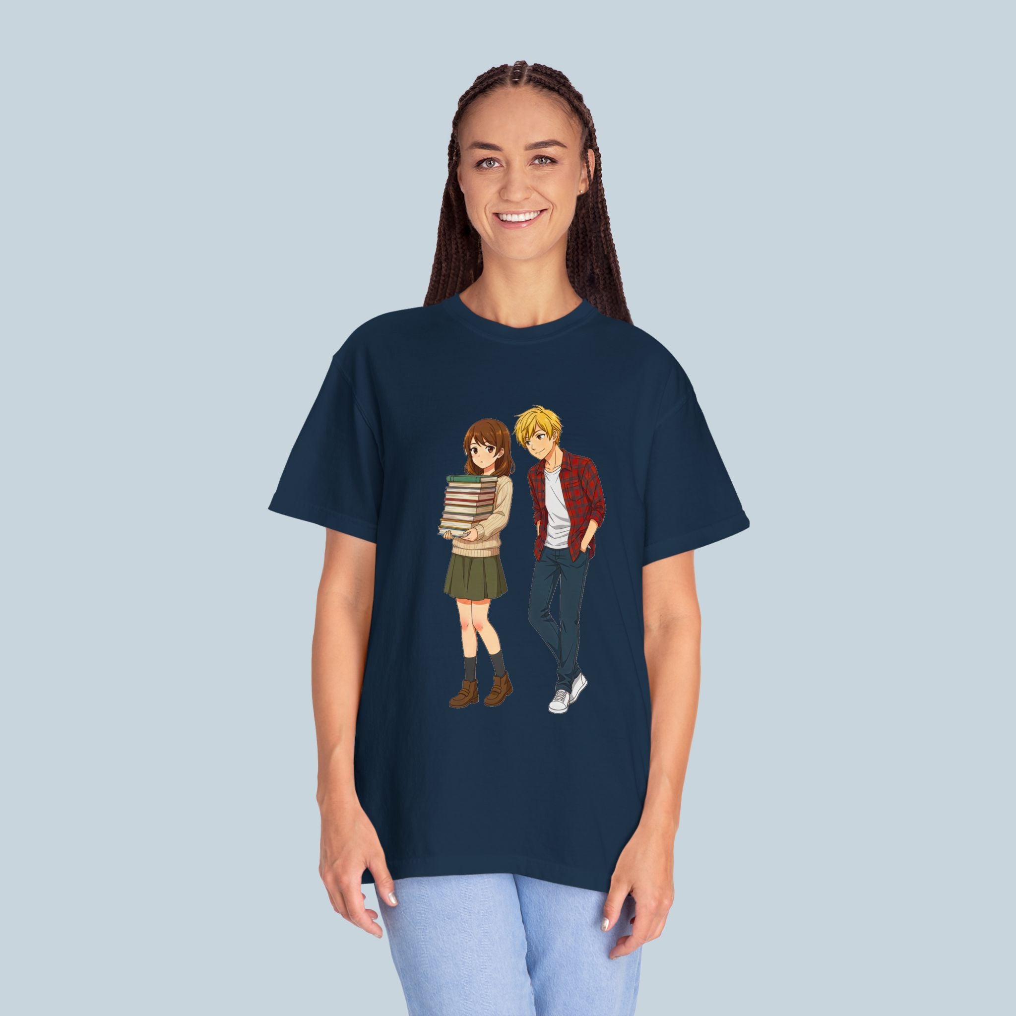 Anime School Couple T-Shirt Comfort Colors Soft Vintage Style Tee for Anime Fans and Manga Lovers