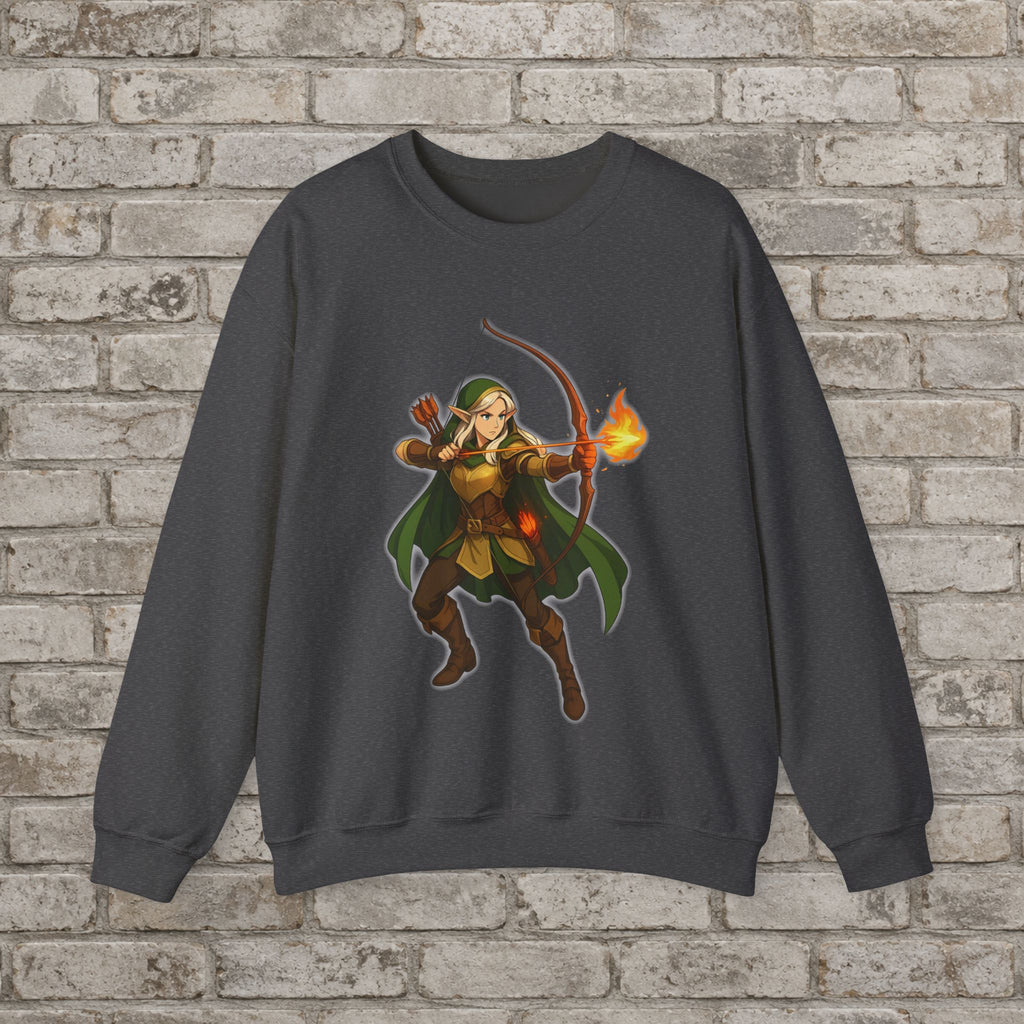 Elf Flame Archer: Anime Fantasy Sweatshirt