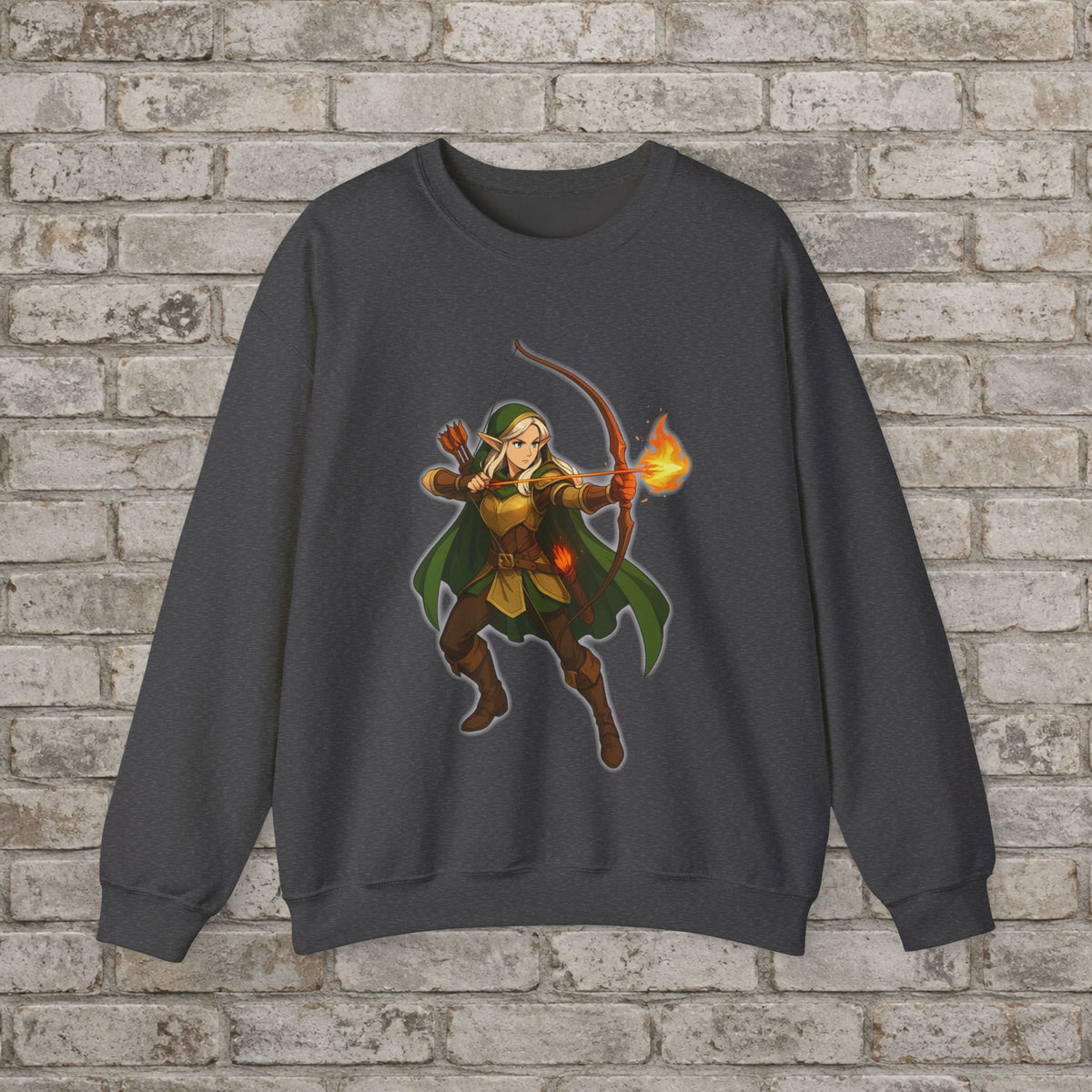 Elf Flame Archer: Anime Fantasy Sweatshirt