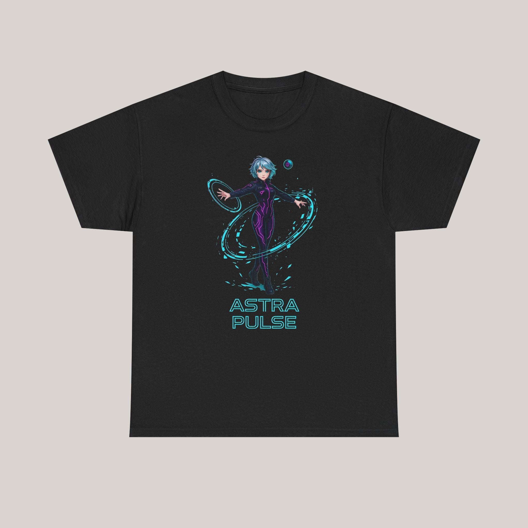 Astra Pulse T-Shirt Anime Sci-Fi Girl Space Warrior Tee Futuristic Cyber Hero Gift for Anime Fans