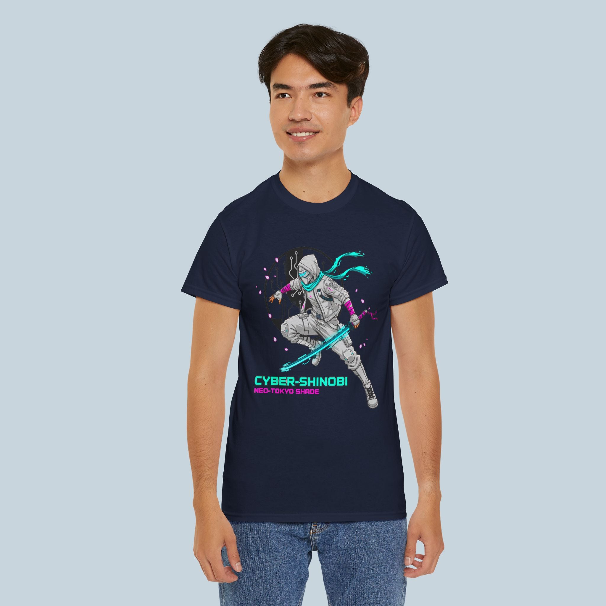 Cyber Shinobi Anime T Shirt Neo Tokyo Ninja Cyberpunk Graphic Tee
