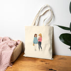 Anime Boba Girls Tote Bag Cute Slice of Life Shopping Bag for Anime Fans and Cozy Aesthetic Lovers