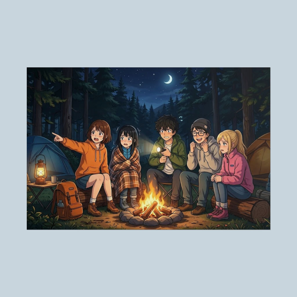 One Last Summer Anime Slice of Life Camping Poster