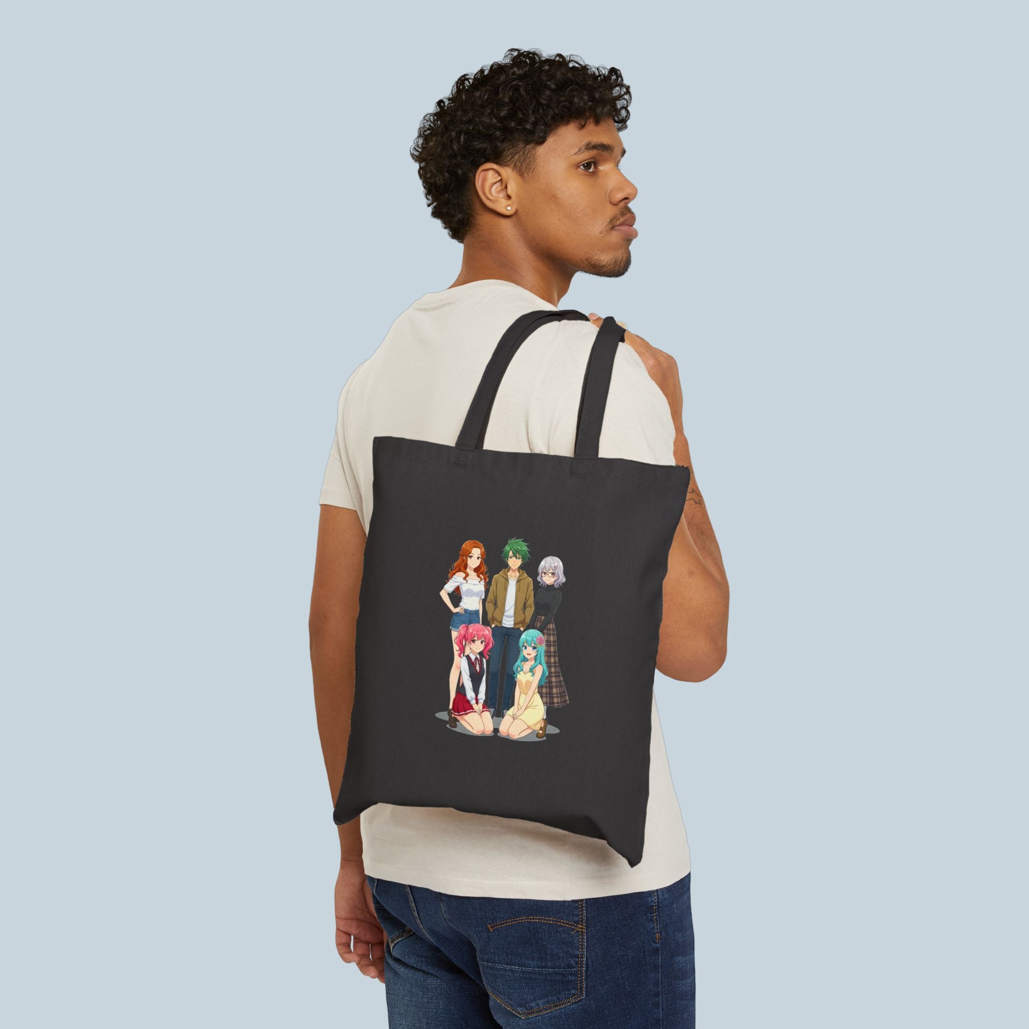 Anime Girl Group Tote Bag – Otaku Merch for Fans & Collectors