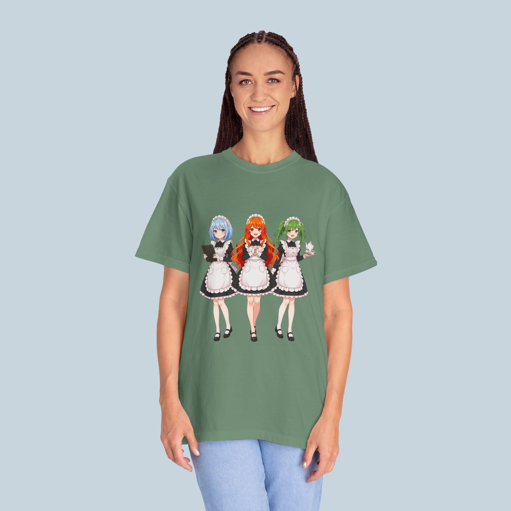 Anime Maid Girl T-Shirt — Funny Crimefighter Japanese Waitress Tee for Otaku & Anime Fans