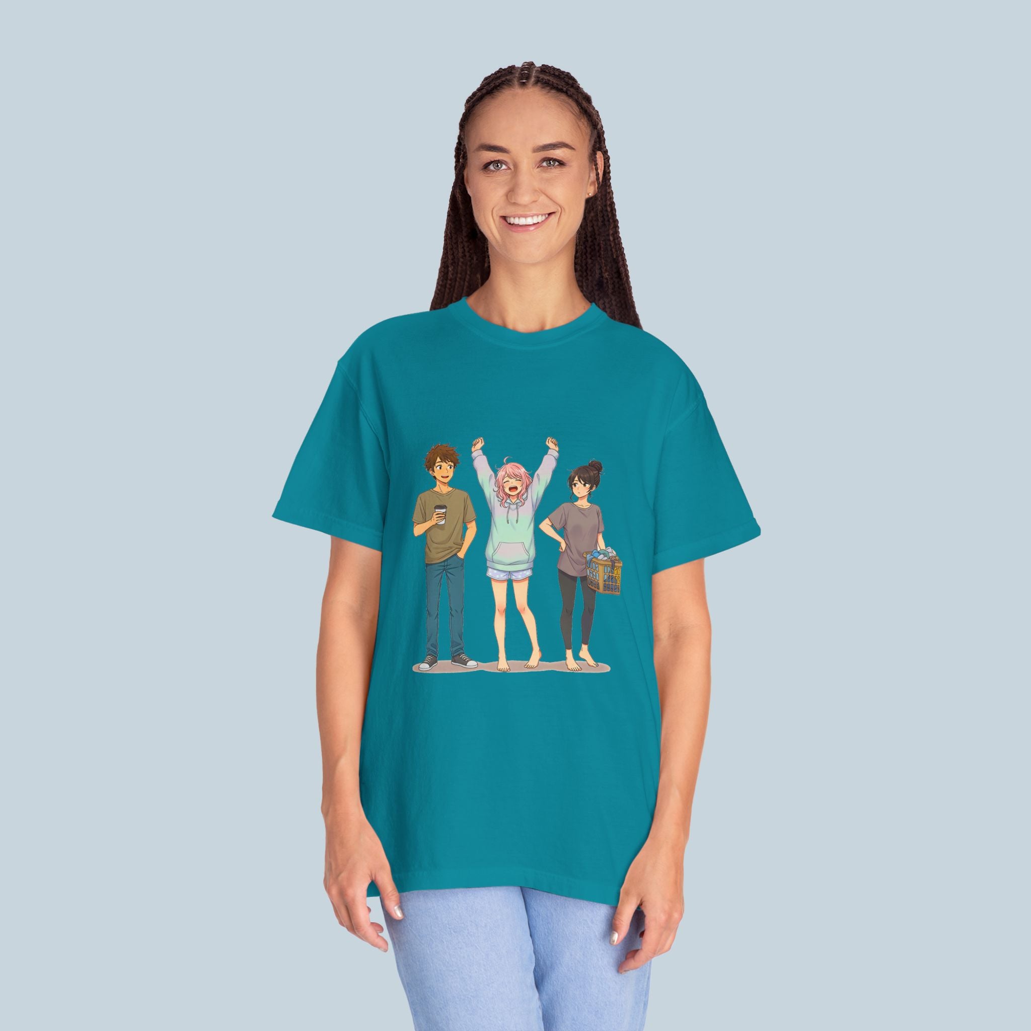 Anime Friends T-Shirt Cozy Slice of Life Comfort Colors Tee Gift for Anime Fans and Girls