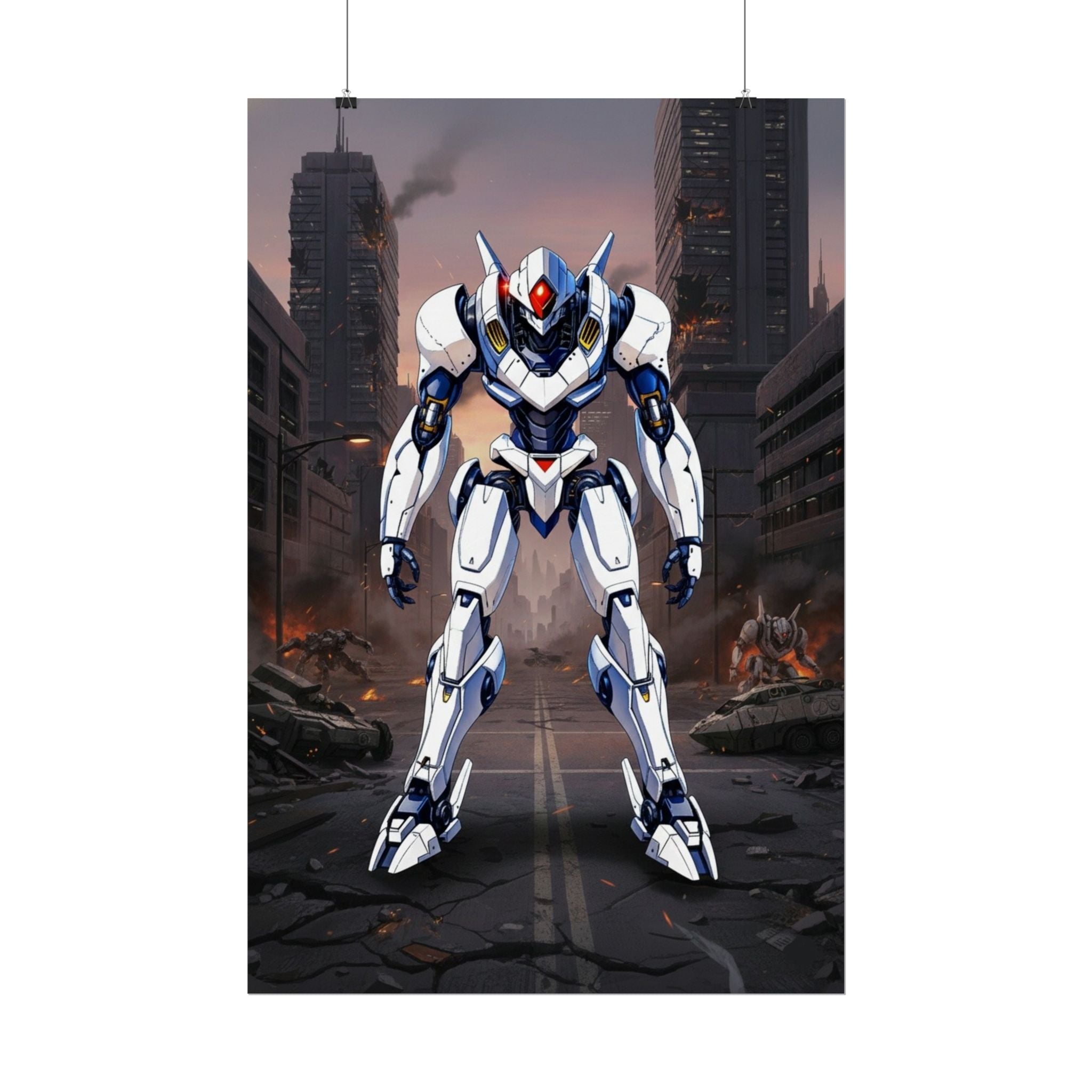 Aegis-9b Anime Mech Poster Sci-Fi Robot Wall Art Futuristic City Battle