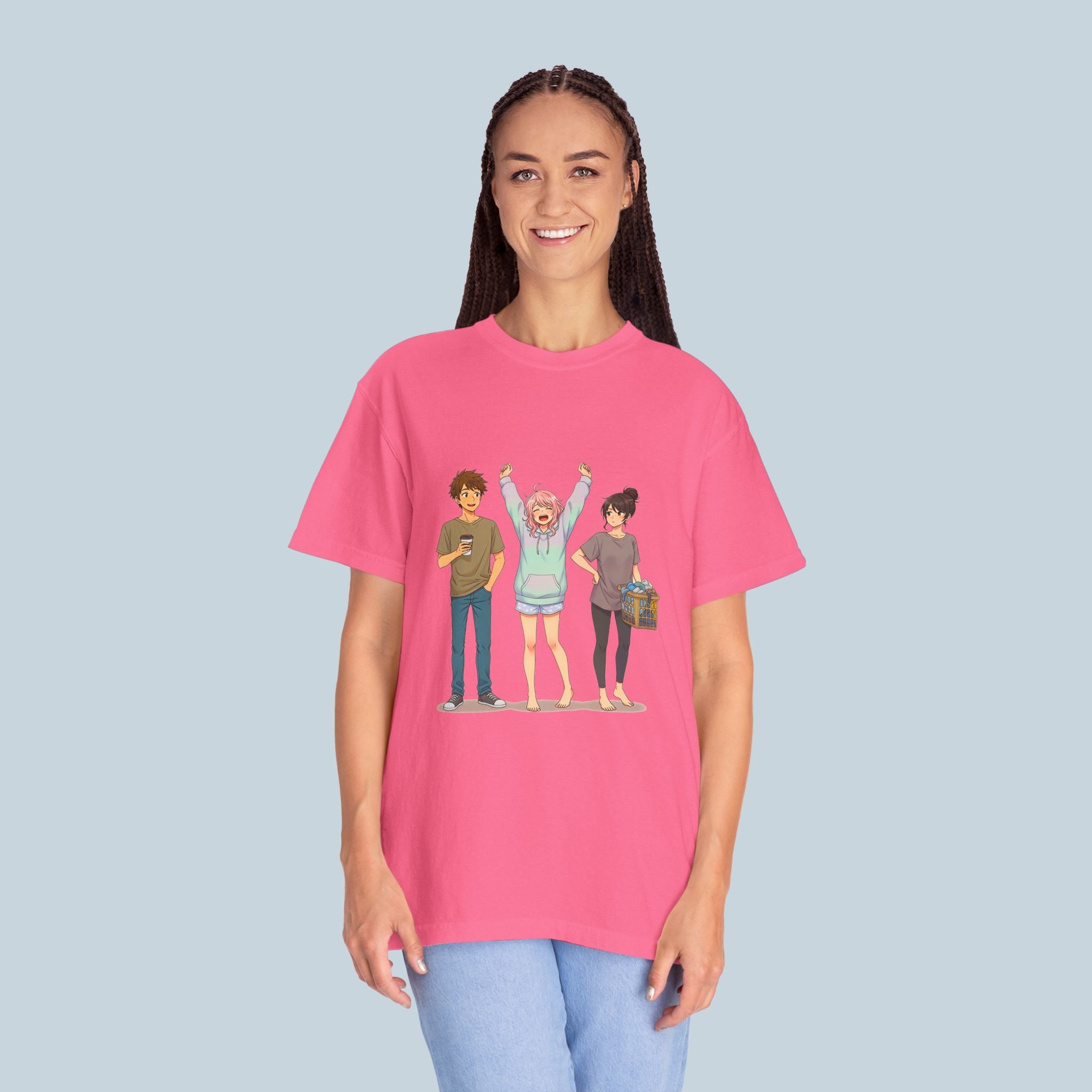 Anime Friends T-Shirt Cozy Slice of Life Comfort Colors Tee Gift for Anime Fans and Girls