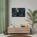 Anime Villain Poster Dark Energy Fighter Wall Art Powerful Shonen Character Print Action Manga Artwork for Otaku Room Decor
