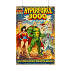 Hyperforce 3000 Poster – Retro Comic Superhero Wall Art, Anime Sci-Fi Team Poster, Vintage Action Comic Cover, 24x36 Print