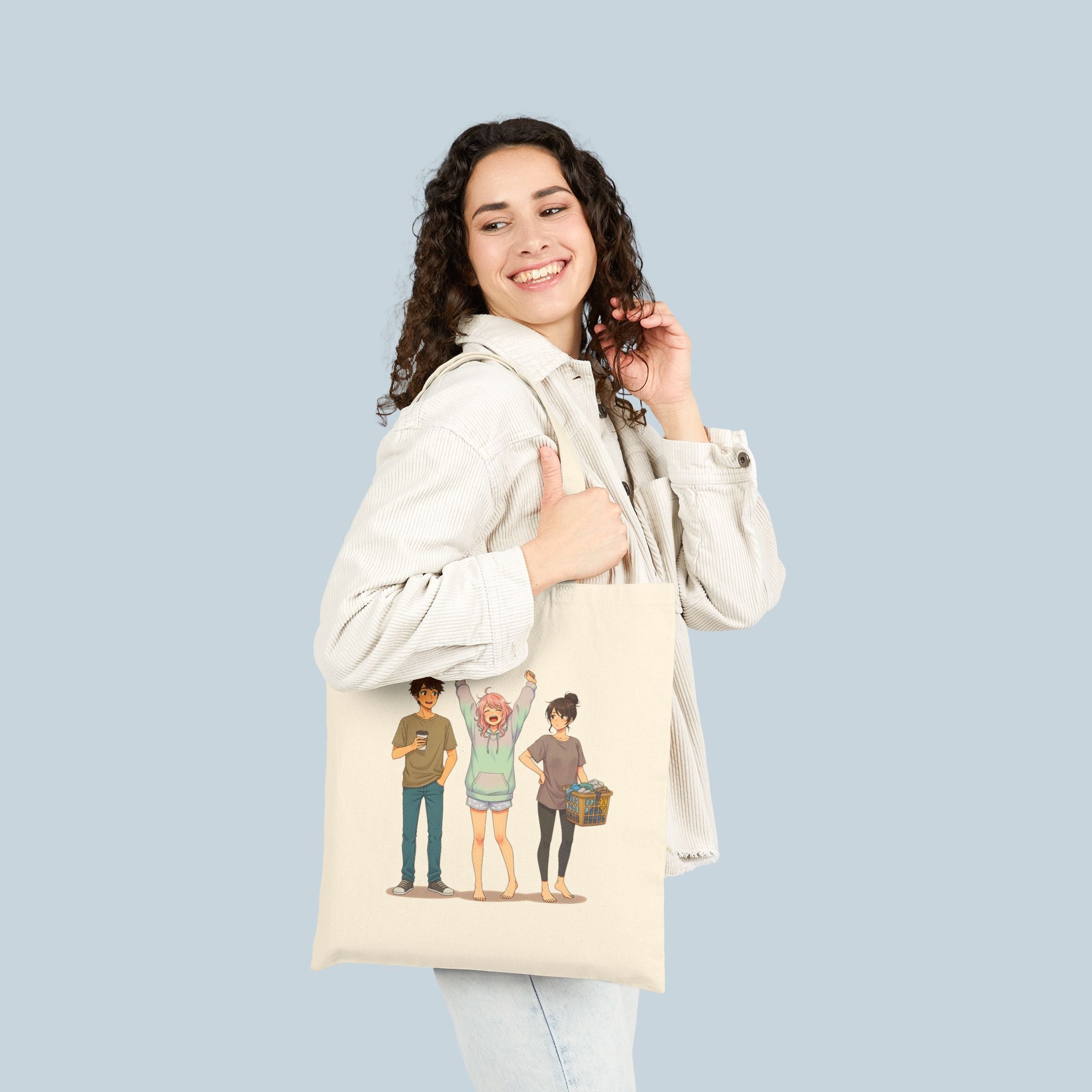 Anime Tote Bag Cute Slice of Life Design Gift for Anime Fans and Girls