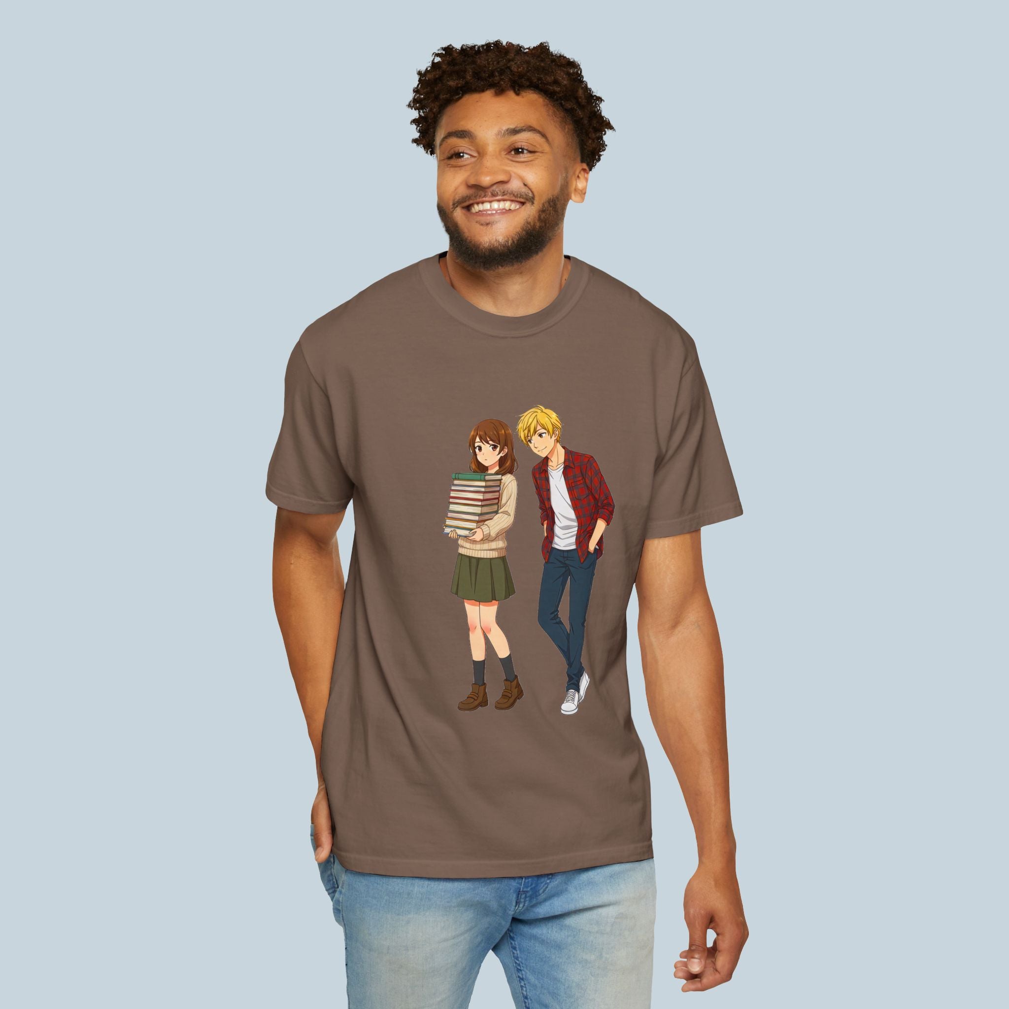 Anime School Couple T-Shirt Comfort Colors Soft Vintage Style Tee for Anime Fans and Manga Lovers