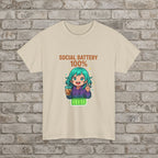 Social Battery 100% Anime T-Shirt
