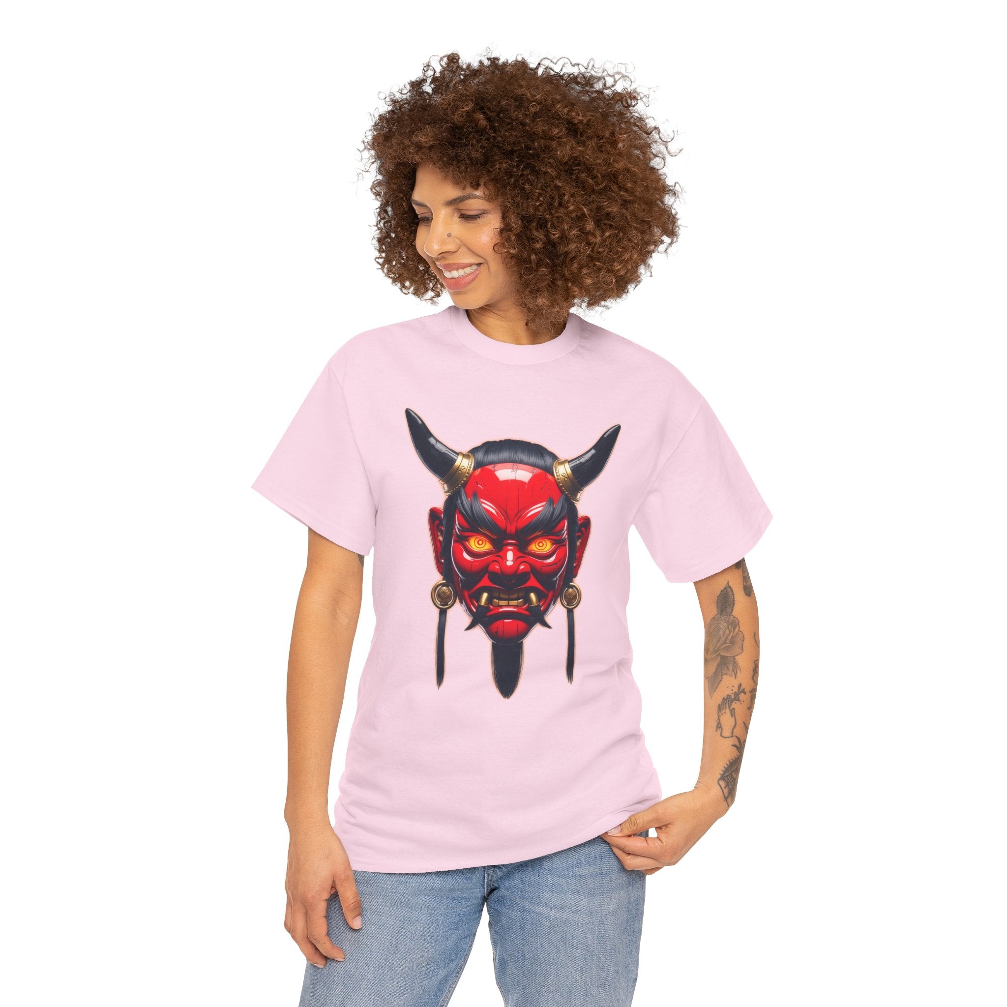 Oni Mask Anime T Shirt Japanese Demon Streetwear Graphic Tee Dark Aesthetic Samurai Horror Shirt Gift for Anime FansGift for Anime Fans