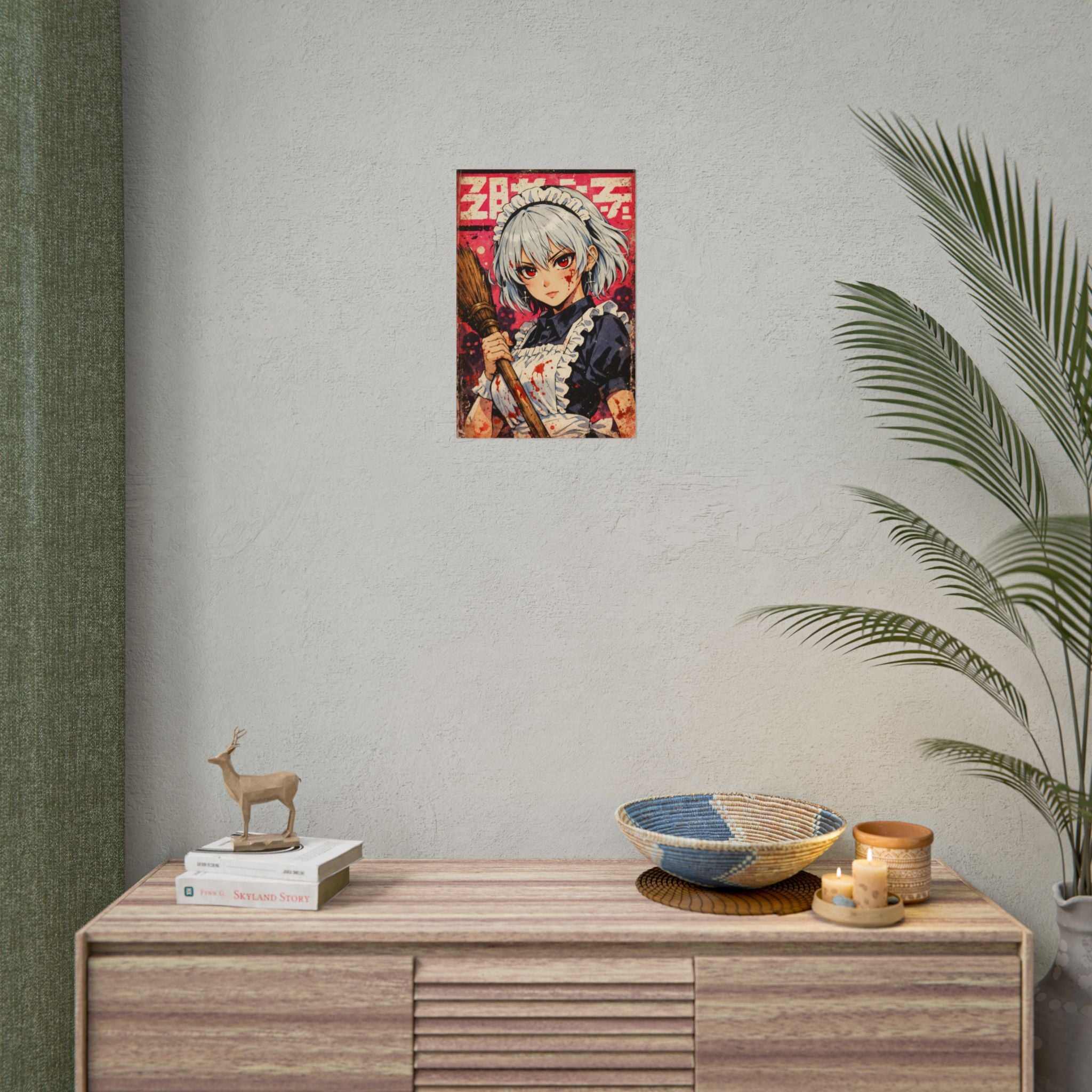 Shizu Sakamoto Poster – ZOMBA Squad Anime Wall Art, Retro Grindhouse Horror Print, Zombie Apocalypse Manga Style Decor