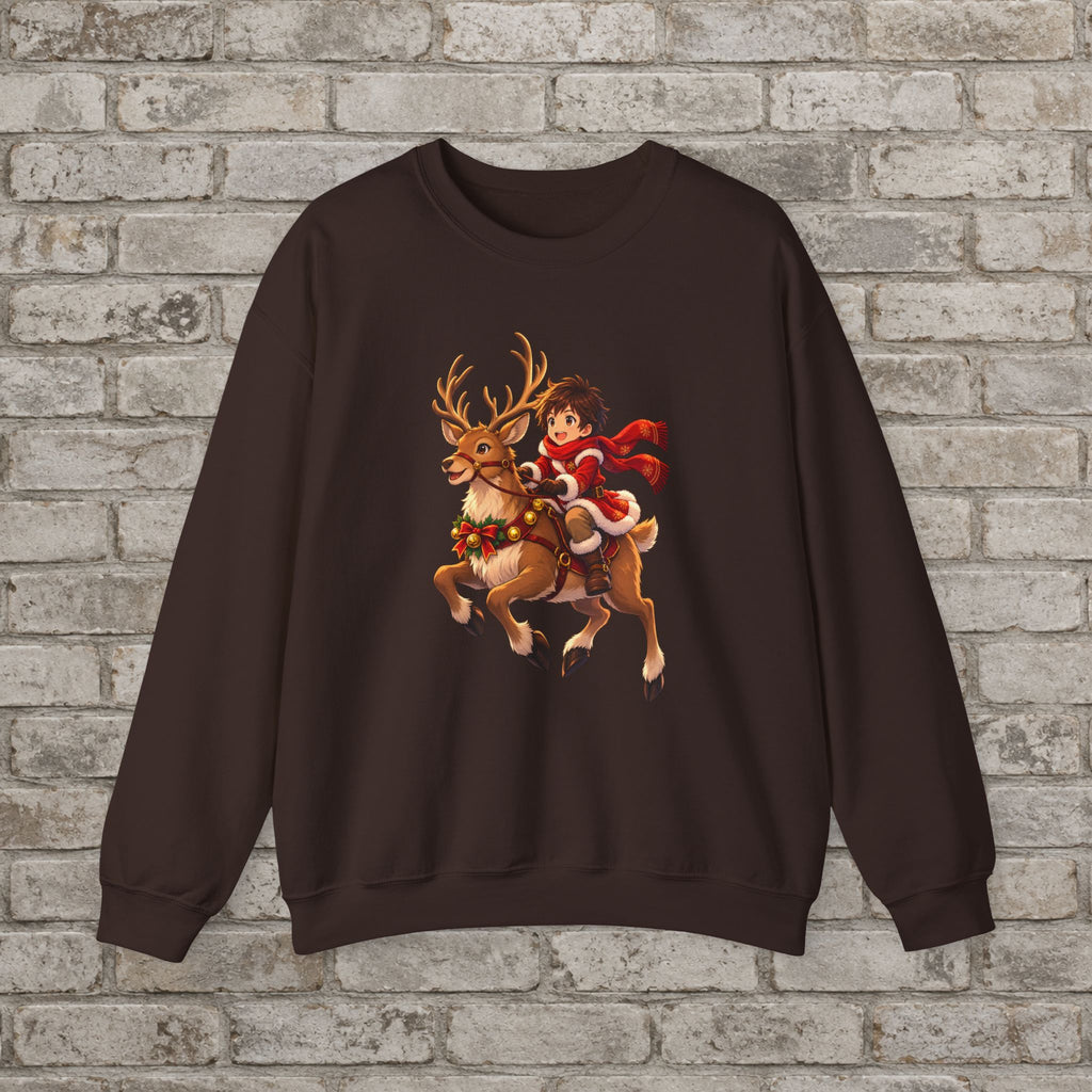 Christmas Reindeer Ride Anime Sweatshirt