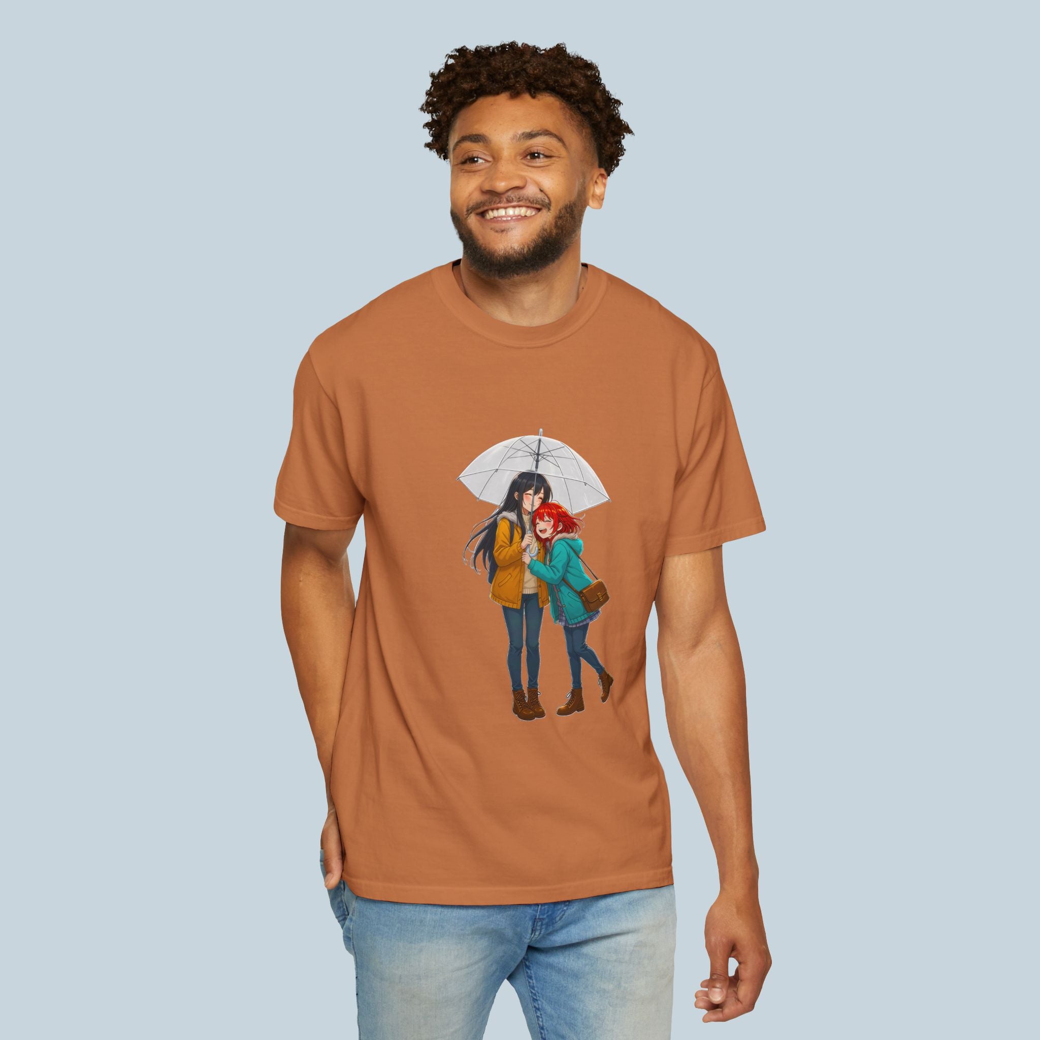 Anime Rainy Day T-Shirt Comfort Colors Soft Tee Cute Couple Gift for Anime Fans