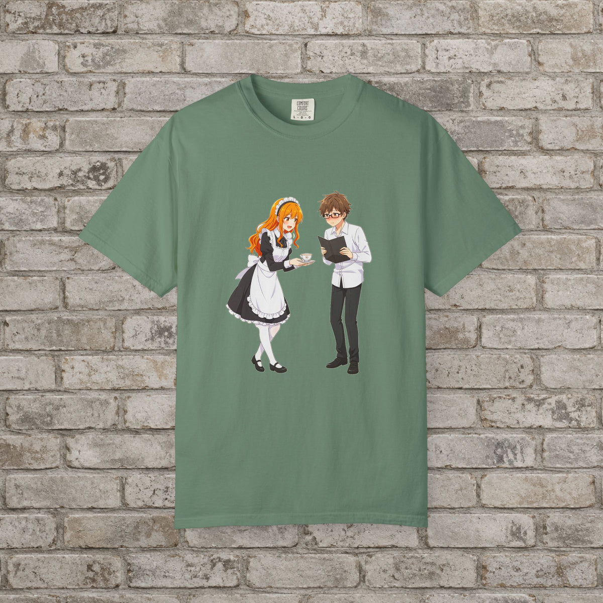 Anime Maid Cafe T-Shirt Cute Waitress and Barista Tee for Otaku Fans