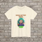 Social Battery 100% Anime T-Shirt