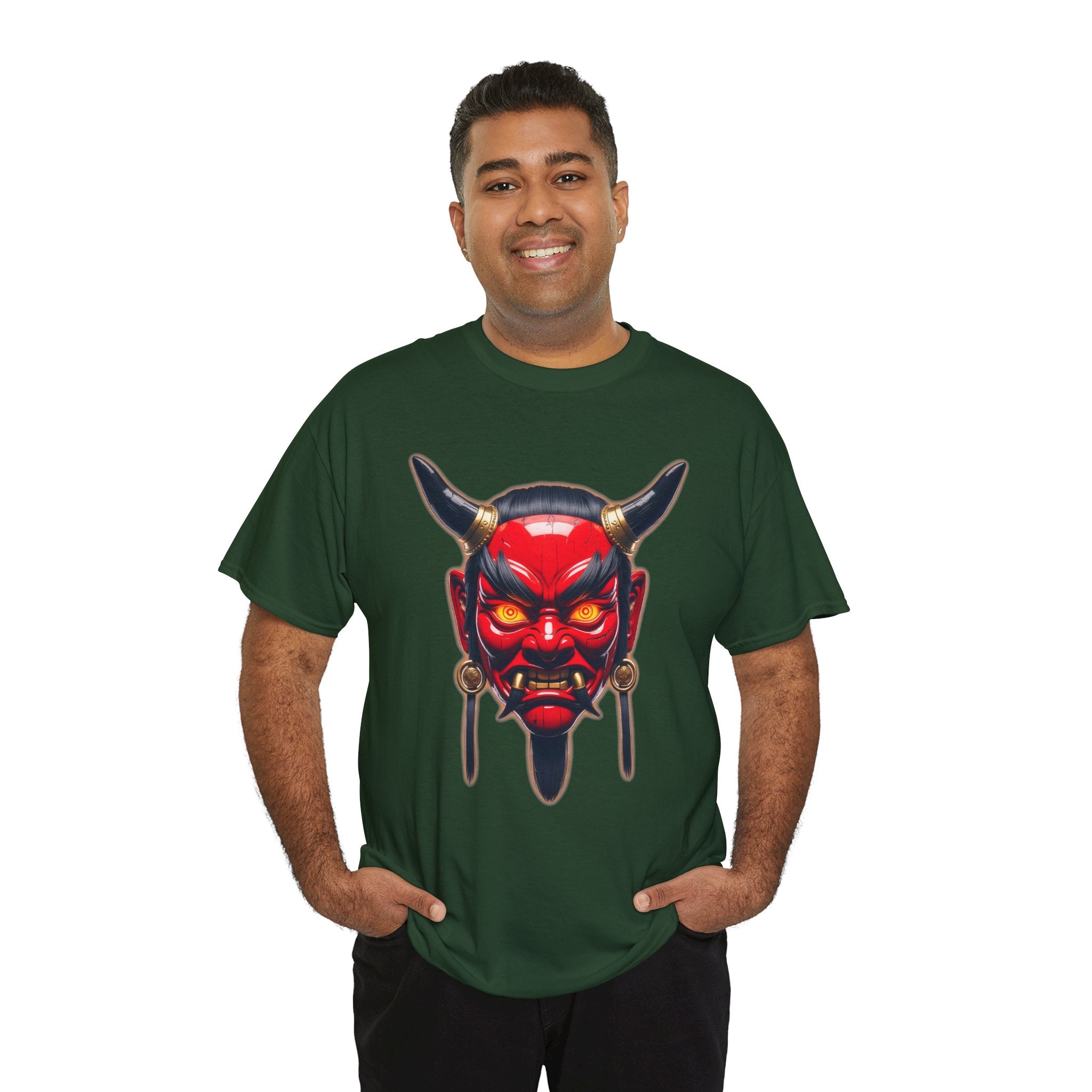 Oni Mask Anime T Shirt Japanese Demon Streetwear Graphic Tee Dark Aesthetic Samurai Horror Shirt Gift for Anime FansGift for Anime Fans