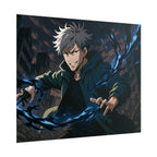 Anime Villain Poster Dark Energy Fighter Wall Art Powerful Shonen Character Print Action Manga Artwork for Otaku Room Decor
