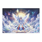 Lyria Solara Winged Guardian Area Rug — Pastel Chenille Celestial Bedroom & Reading Nook Accent