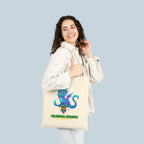 Celestial Dragon Tote Bag Cute Fantasy Dragon Anime Neon Glow Reusable Bag Magical Creature Gift
