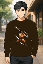 Barbarian Warrior Anime Sweatshirt Muscle Fighter Shirt Mountain Graphic Gift for Anime Fans and Gamers