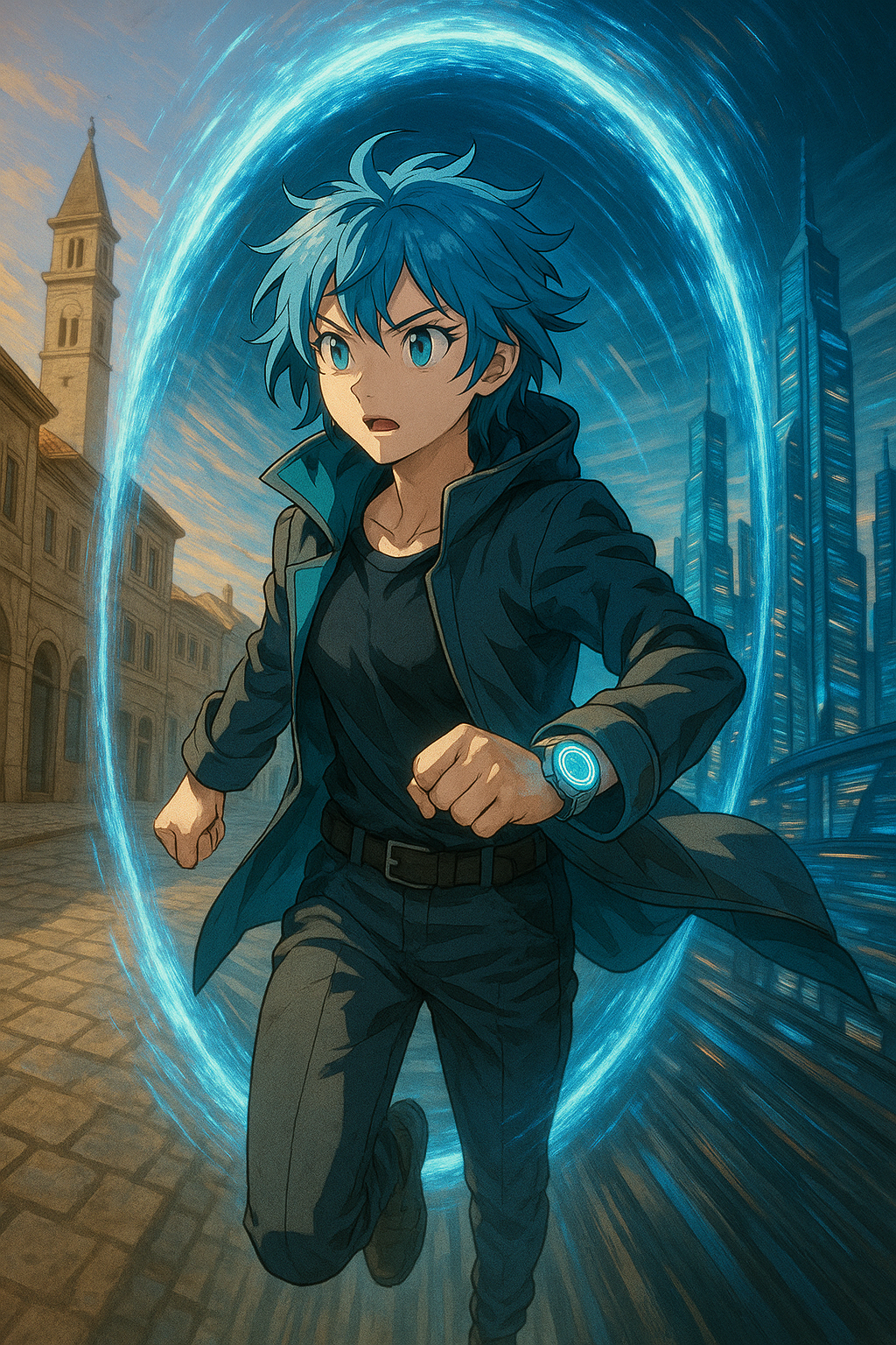 Anime Time Traveler Poster: Giclée Print for Gamers & Anime Fans