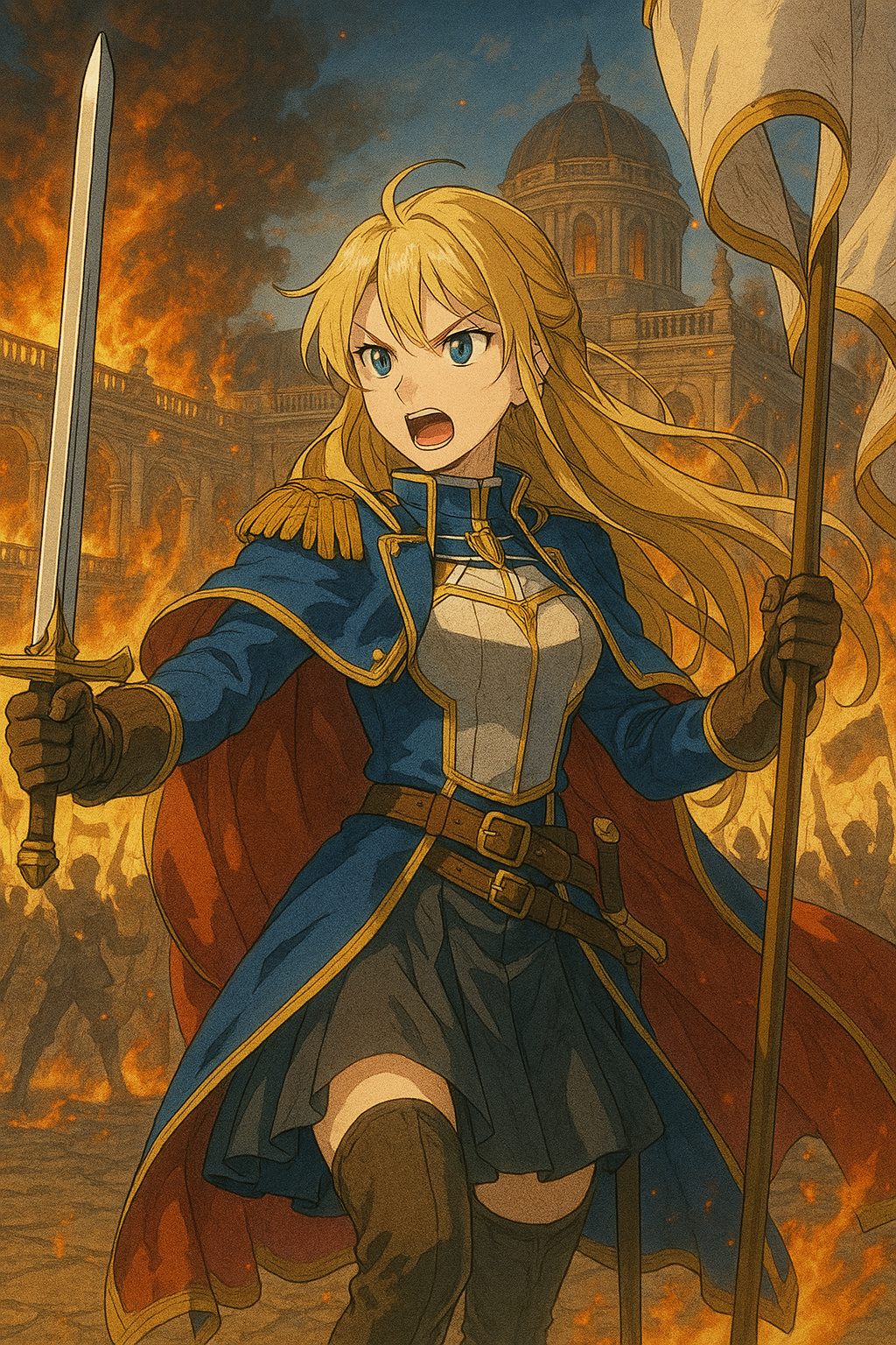 Anime Fantasy Warrior Art Poster: Giclée Print for Anime Fans