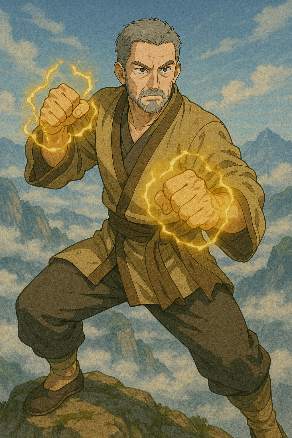 Anime Martial Arts Master Poster: Fantasy Wall Art Decor